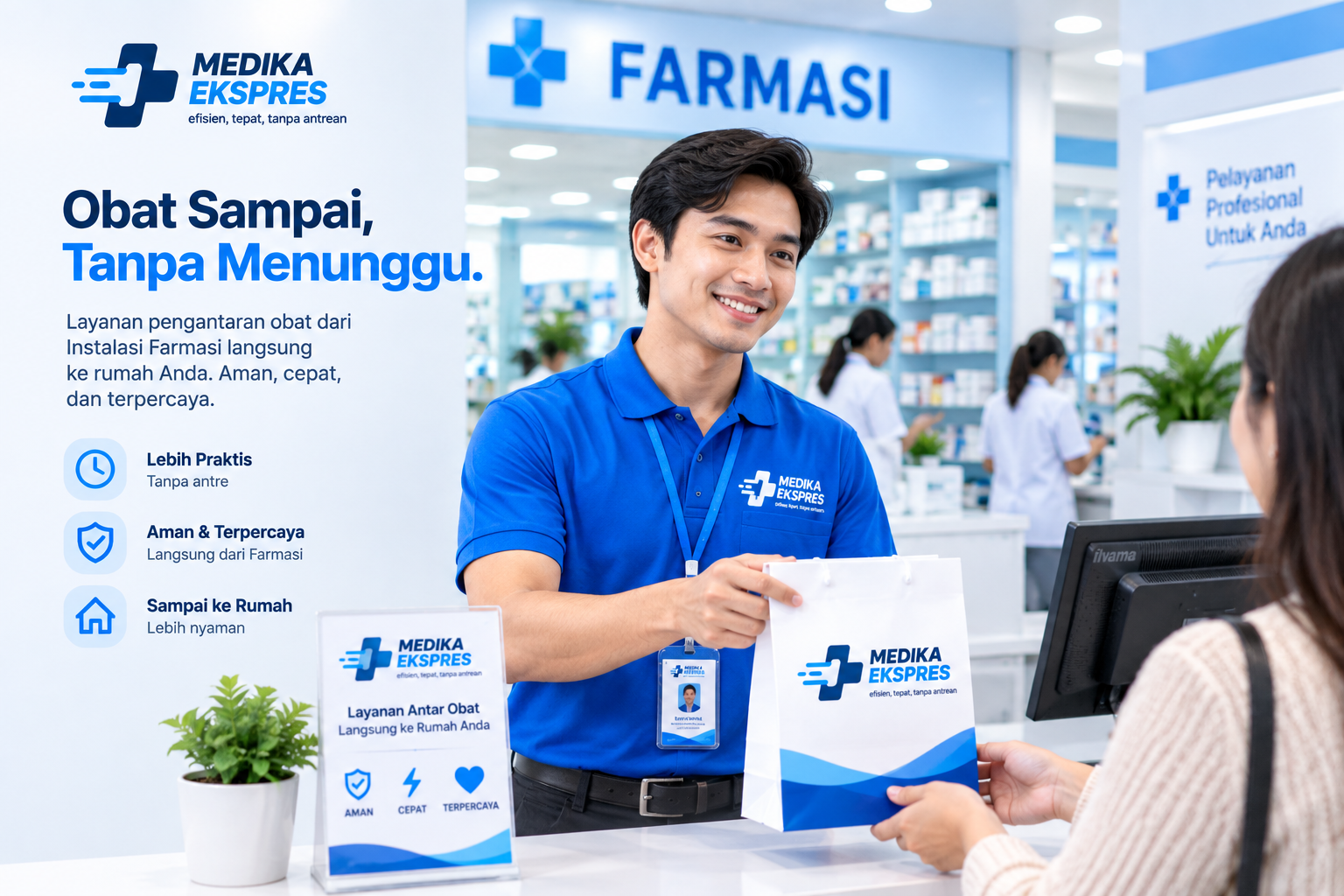 Petugas MEDIKA EKSPRES di Instalasi Farmasi